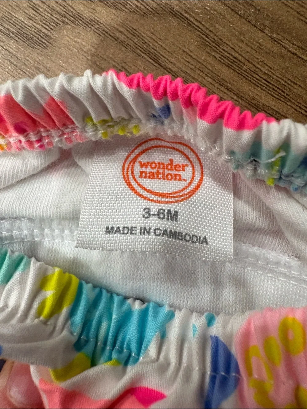 wonder nation White Swim Diaper Cover with Pink, Blue & Yellow Fish